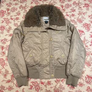 Adorable Y2K 2000s Southpole Cream Fur Collar Bomber Jacket